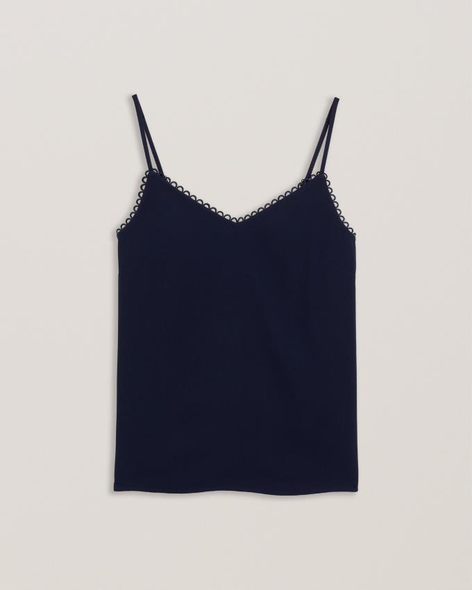 Hauts Ted Baker Strappy Cami With Looped Trims Bleu Foncé Femme | UMY-50869179